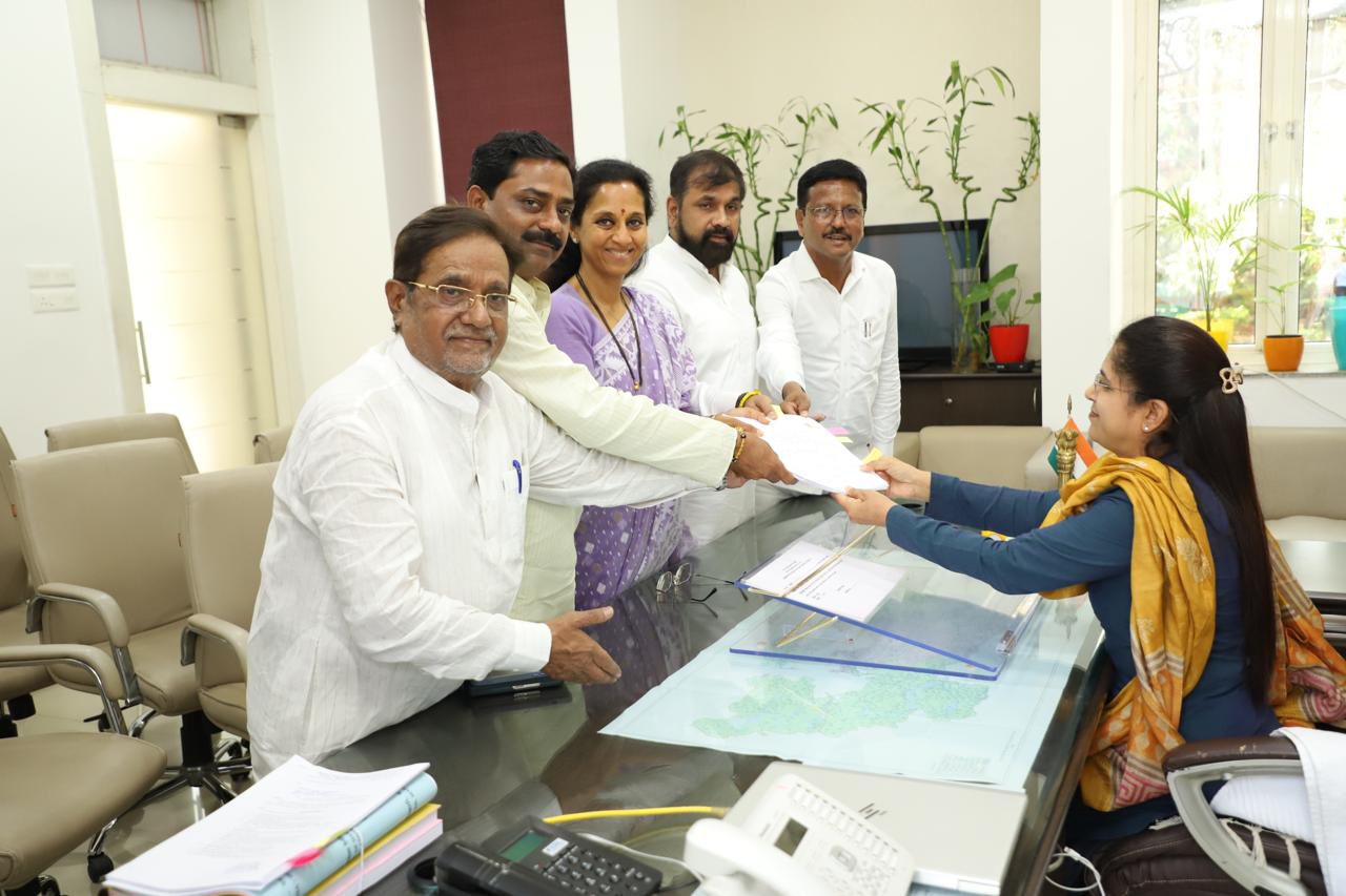 Supriya Sule submitting her nomination papers on Thursday