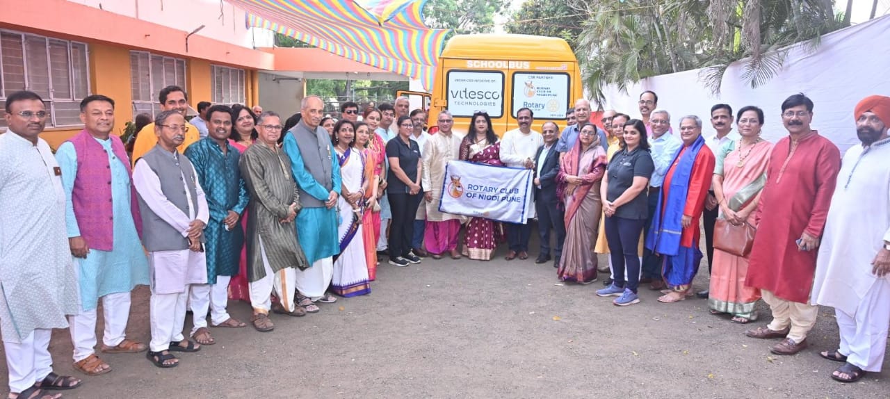 Rotary Club gifted a school bus to the school of Dehuroad Cantonment