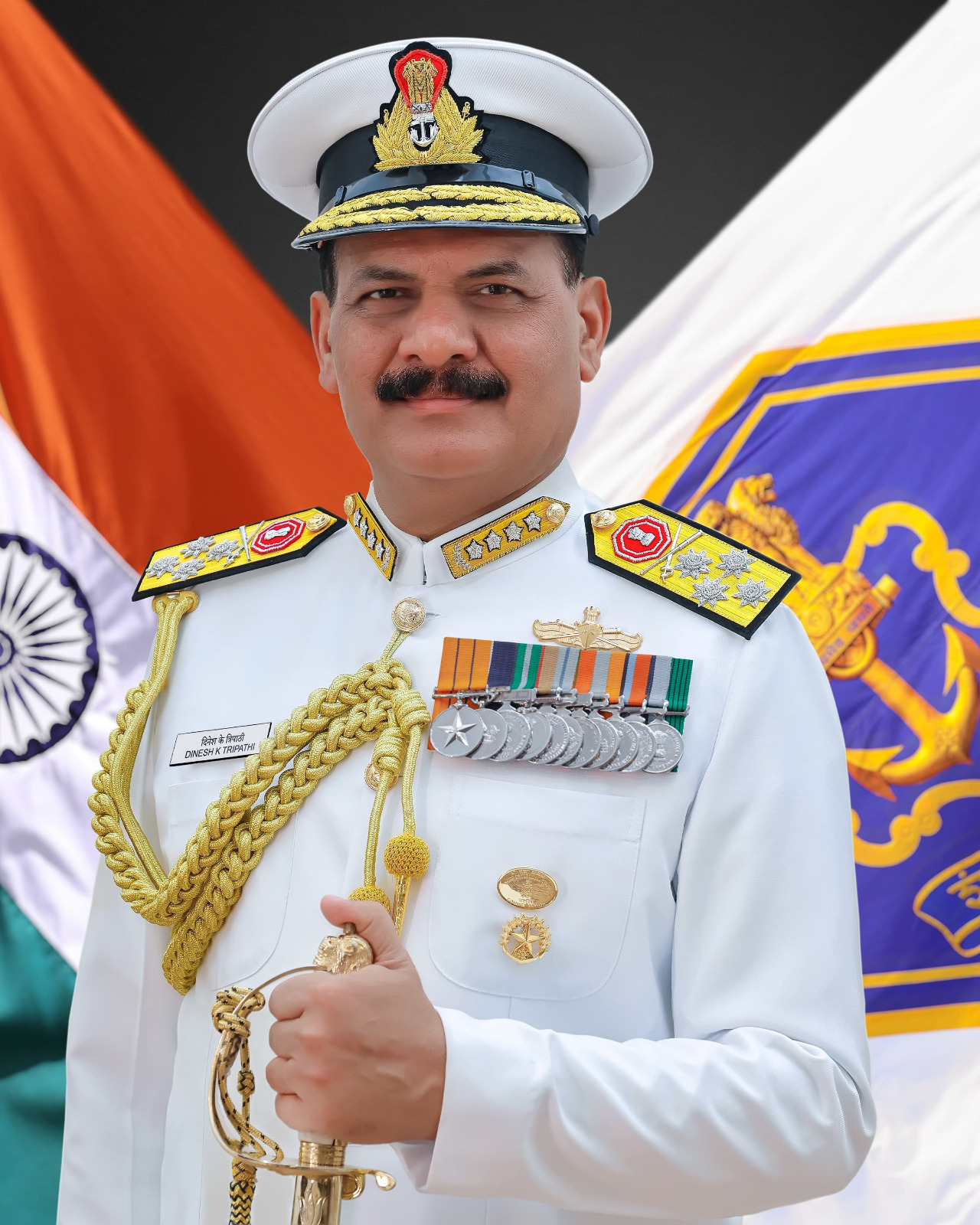 ADMIRAL DINESH K TRIPATHI PVSM, AVSM, NM ASSUMES COMMAND OF THE INDIAN NAVY AS 26th CHIEF OF THE NAVAL STAFF