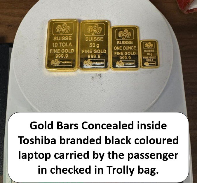 Mumbai Customs Zone III: During 03 – 06 May, 2024, Airport Commissionerate, Mumbai Customs Zone-III seized over 6.39 Kg Gold valued at Rs. 4.05 Cr across 12 cases. Gold was found concealed inside undergarments, on the body of the pax, in checked-in Trolly