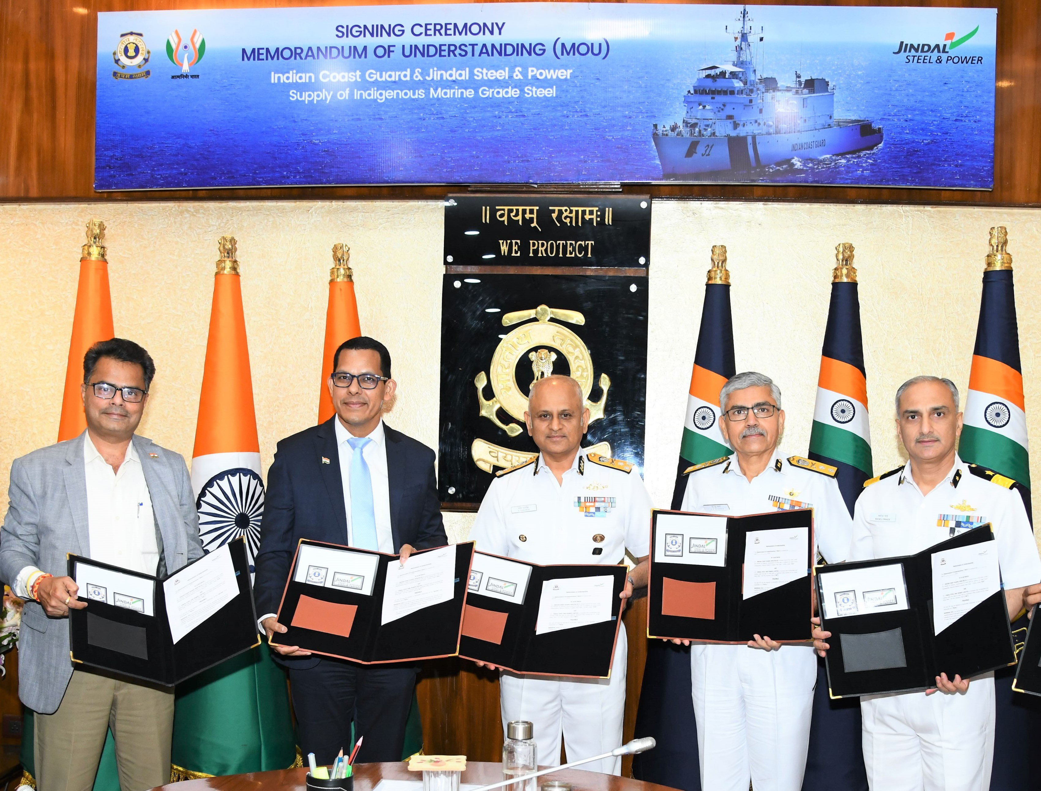 Indian Coast Guard inks MoU with private sector for indigenous marine grade steel to enhance indigenous content in shipbuilding